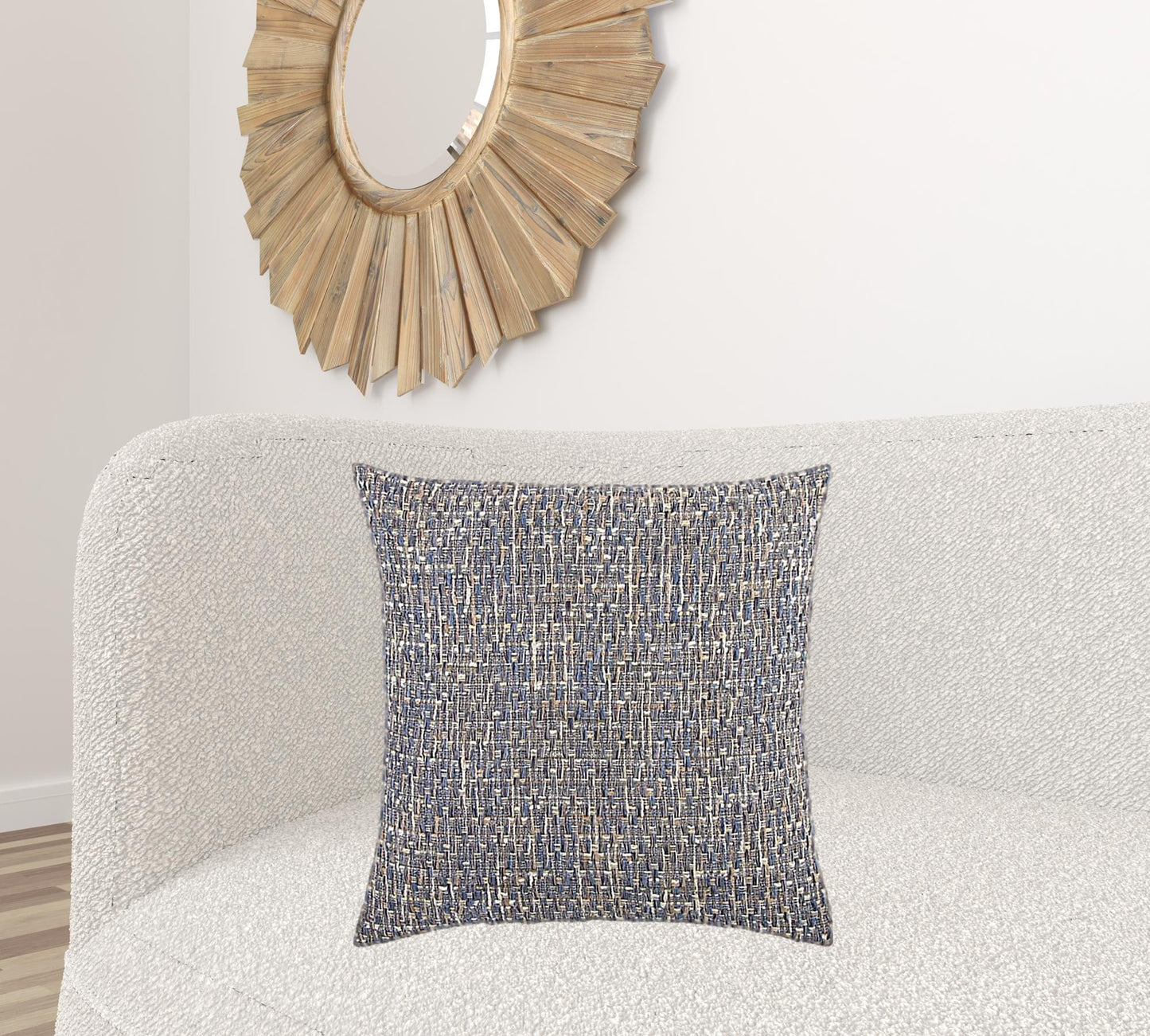 Blue Gray Metallic Nubby Textured Pillow