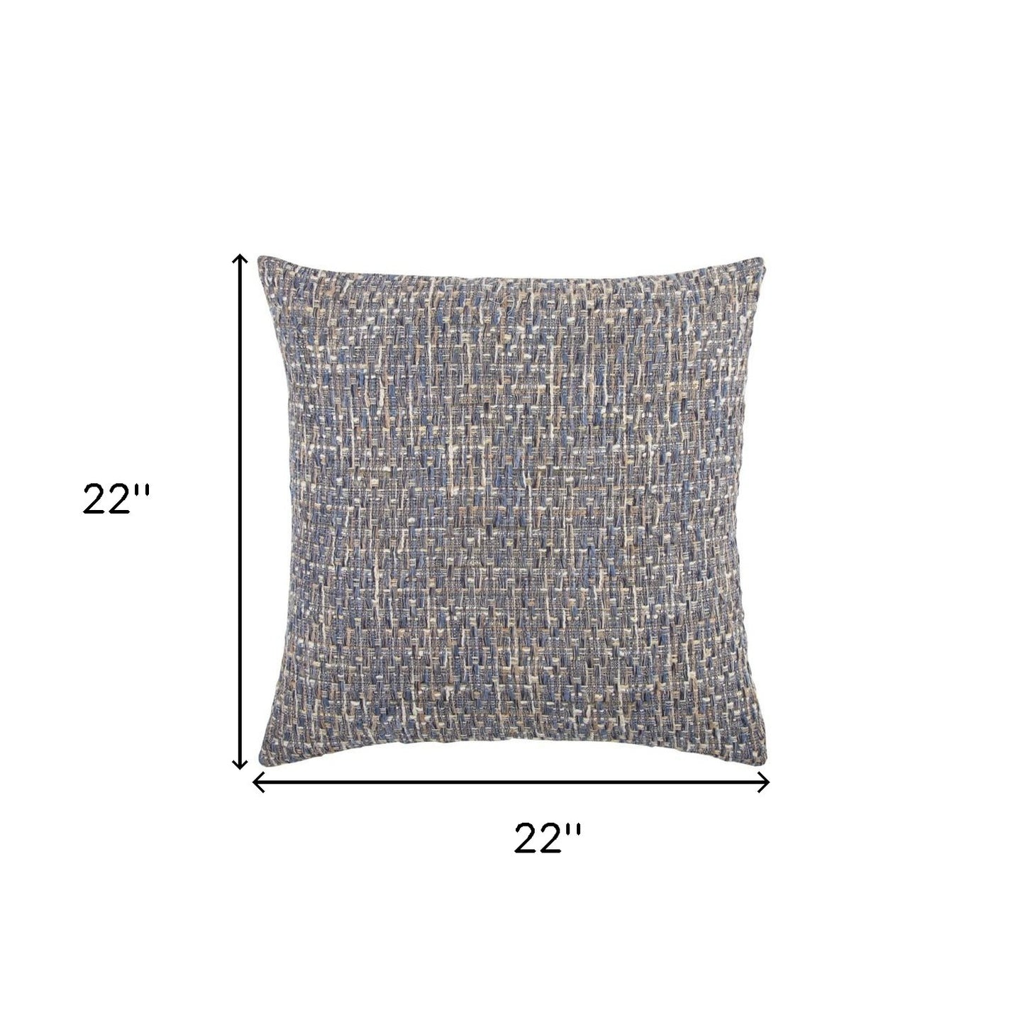 Blue Gray Metallic Nubby Textured Pillow