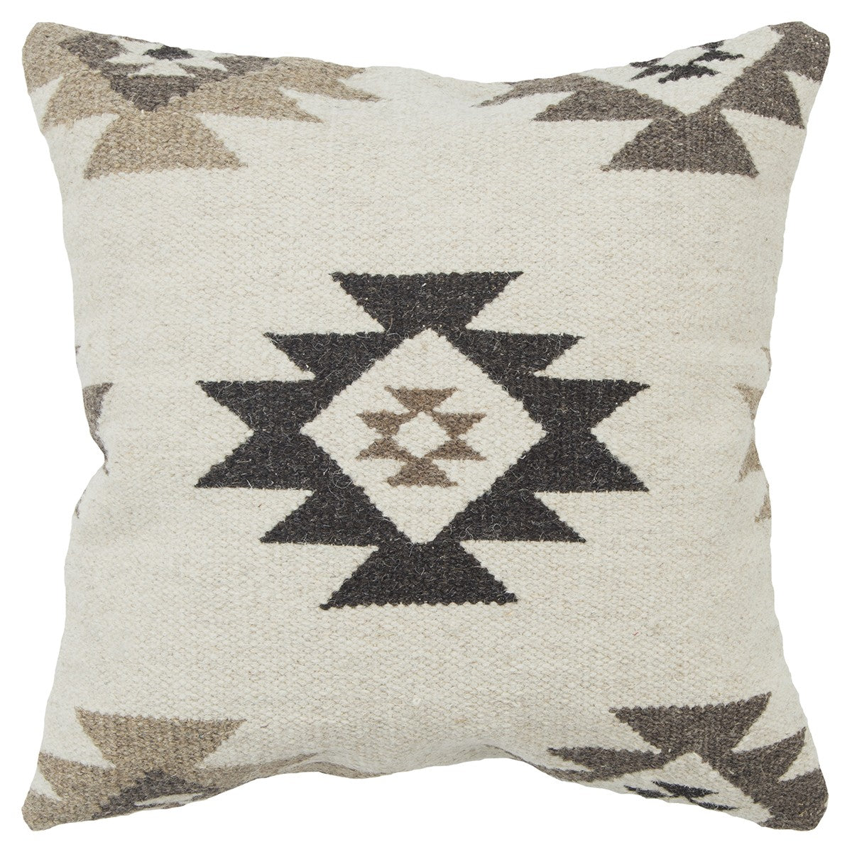 Cream Beige Classic Ikat Pattern Pillow