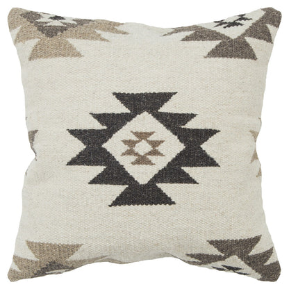 Cream Beige Classic Ikat Pattern Pillow