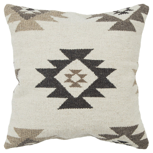 Cream Beige Classic Ikat Pattern Pillow