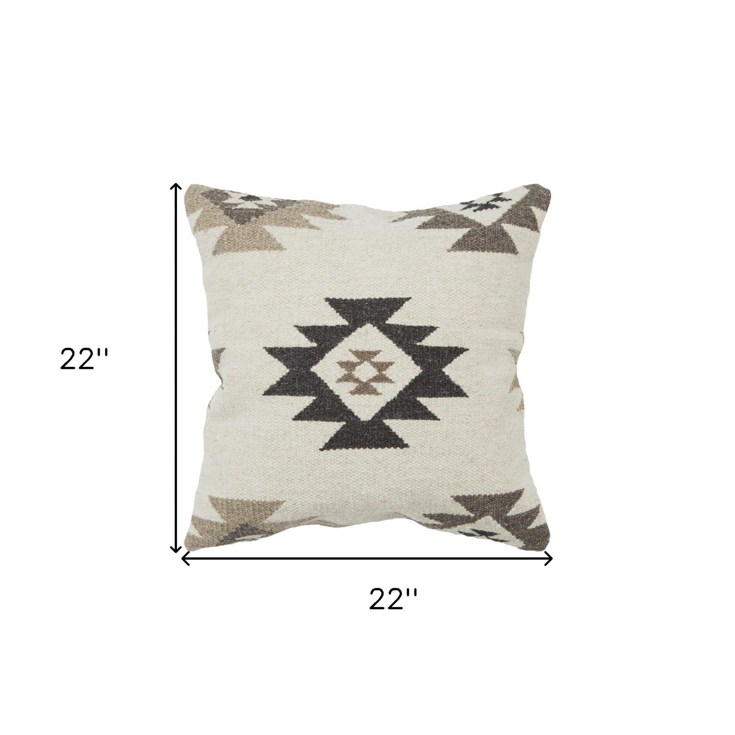 Cream Beige Classic Ikat Pattern Pillow