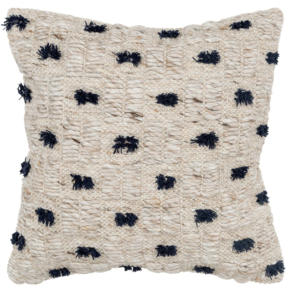 Black Cream Tufted Modern Pillow