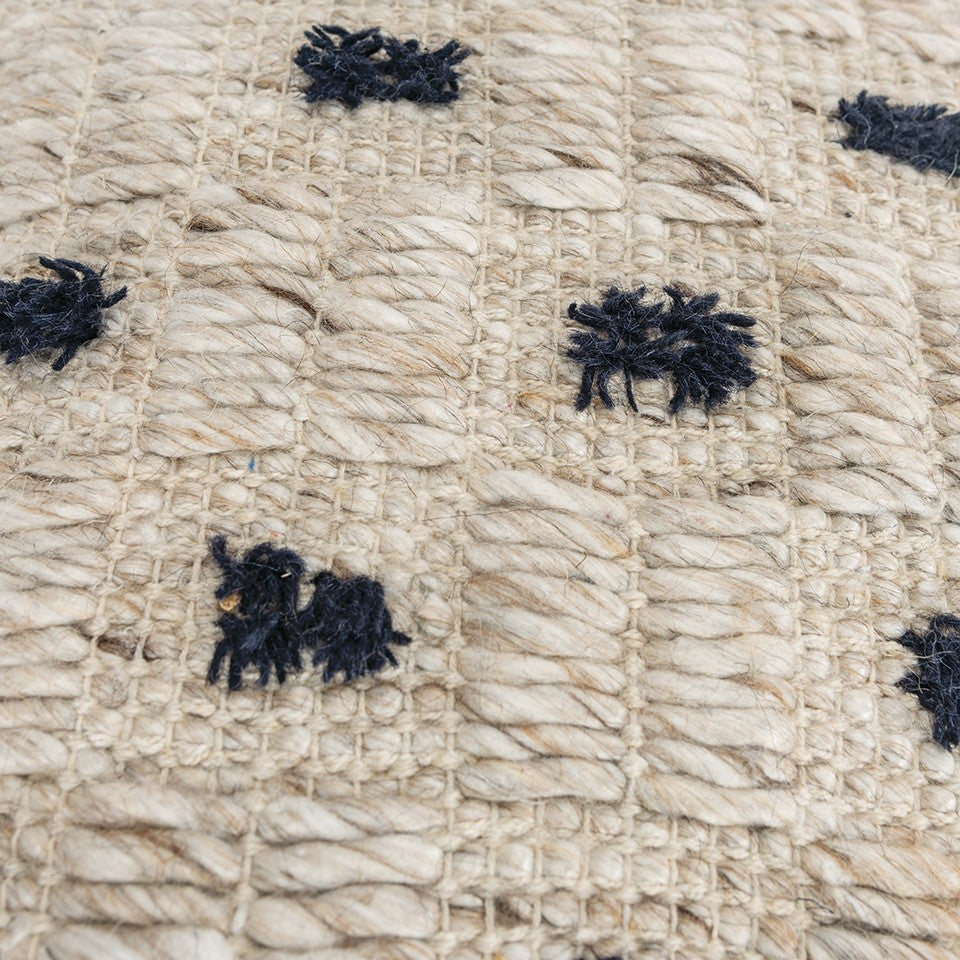 Black Cream Tufted Modern Pillow