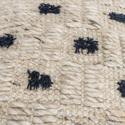 Black Cream Tufted Modern Pillow