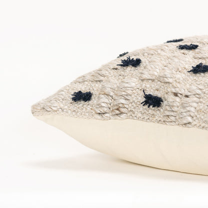 Black Cream Tufted Modern Pillow