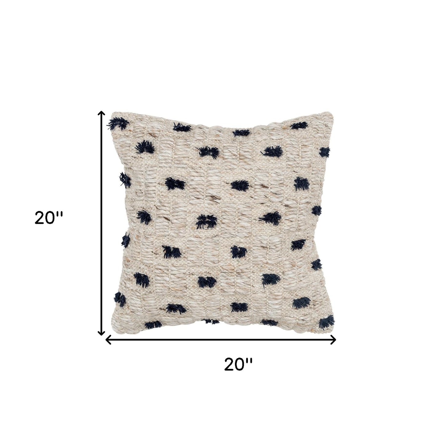 Black Cream Tufted Modern Pillow