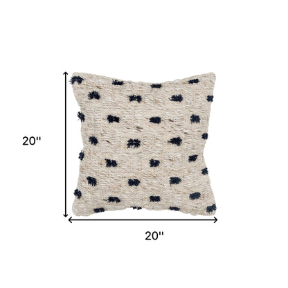 Black Cream Tufted Modern Pillow