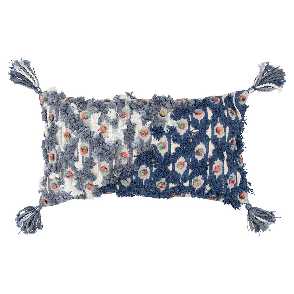 Blue & Gray 100% Cotton Pillow