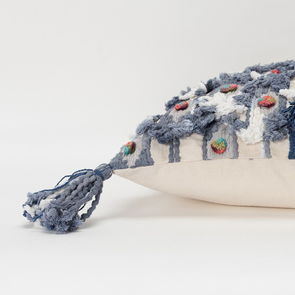 Blue & Gray 100% Cotton Pillow