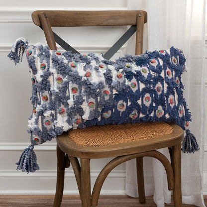 Blue & Gray 100% Cotton Pillow