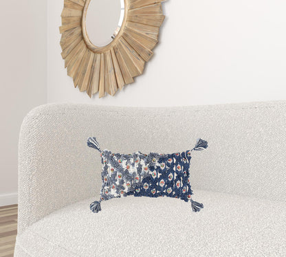 Blue & Gray 100% Cotton Pillow