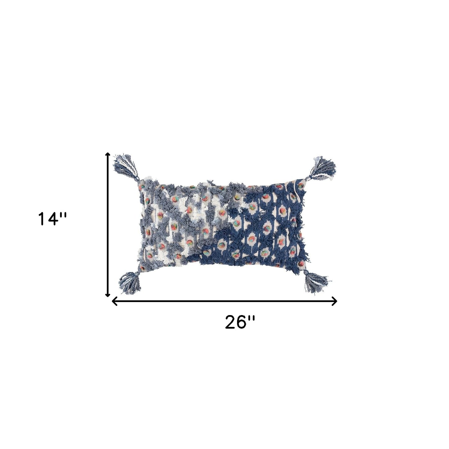 Blue & Gray 100% Cotton Pillow