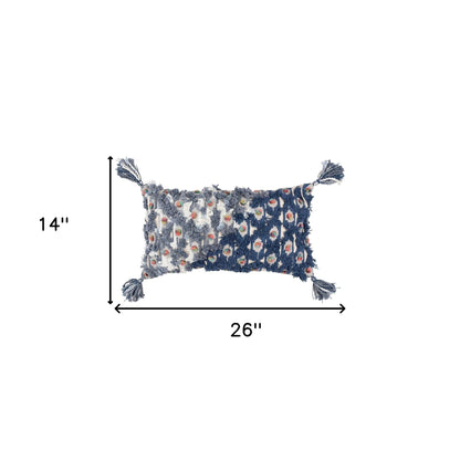Blue & Gray 100% Cotton Pillow