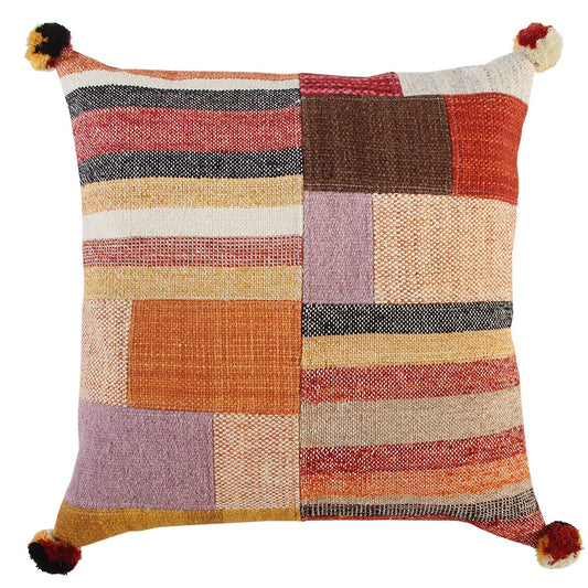 Orange Brown Accent Stitched Pillow