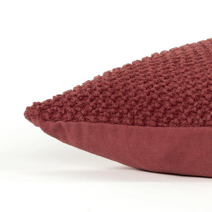 Deep Merlot Nubby Textured Modern Pillow