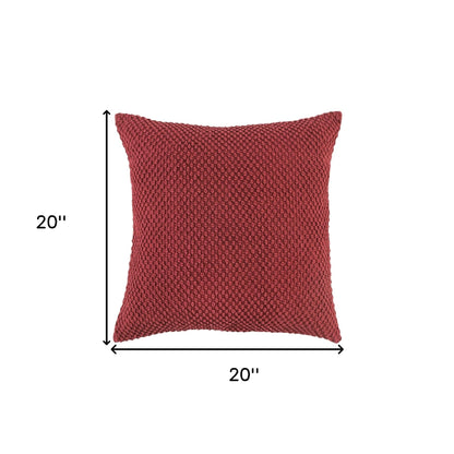 Deep Merlot Nubby Textured Modern Pillow