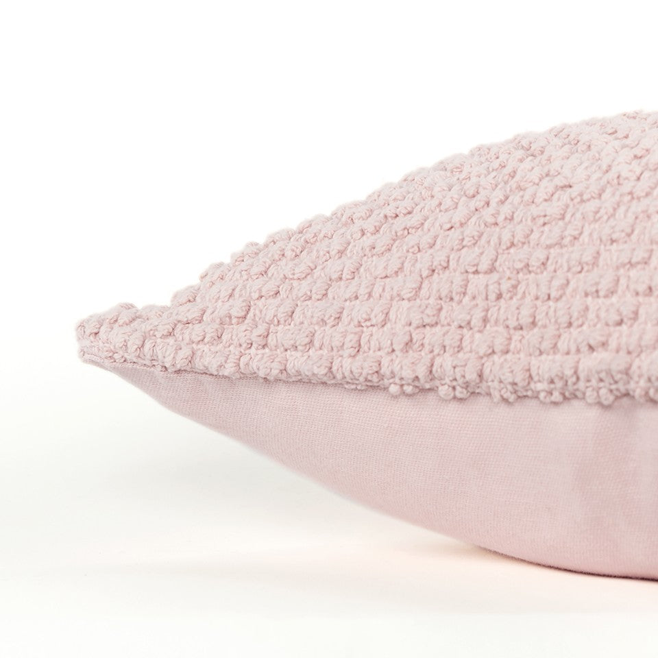 Blush Pink Nubby Textured Modern Pillow