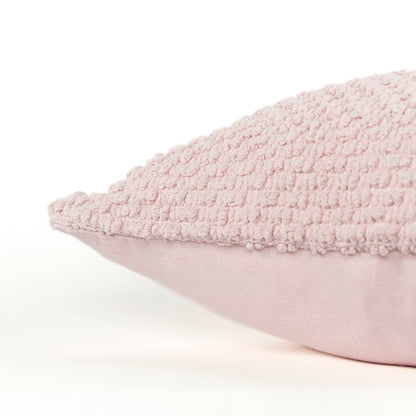 Blush Pink Nubby Textured Modern Pillow