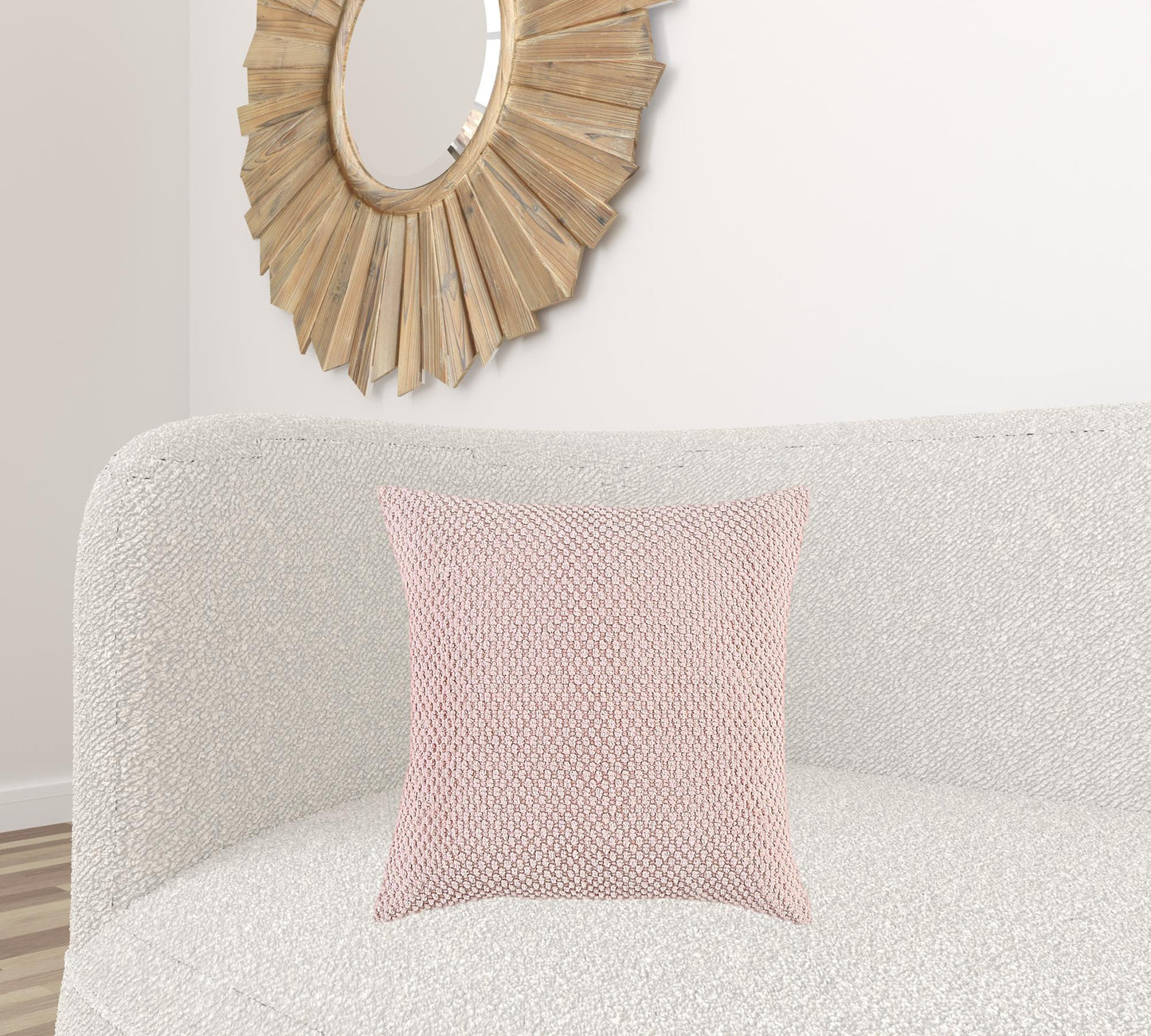 Blush Pink Nubby Textured Modern Pillow