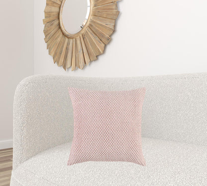 Blush Pink Nubby Textured Modern Pillow