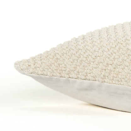 Natural Beige Nubby Textured Modern Pillow