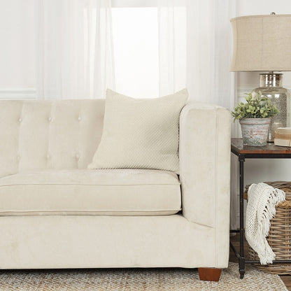 Natural Beige Nubby Textured Modern Pillow