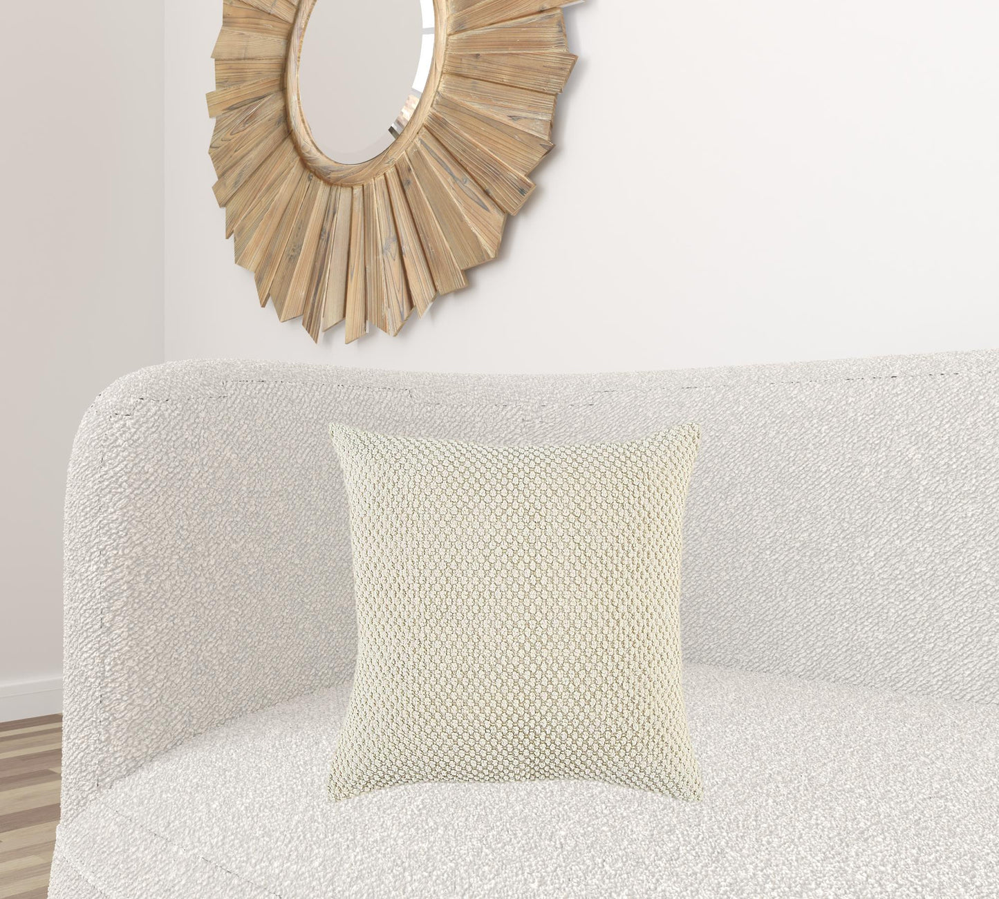 Natural Beige Nubby Textured Modern Pillow