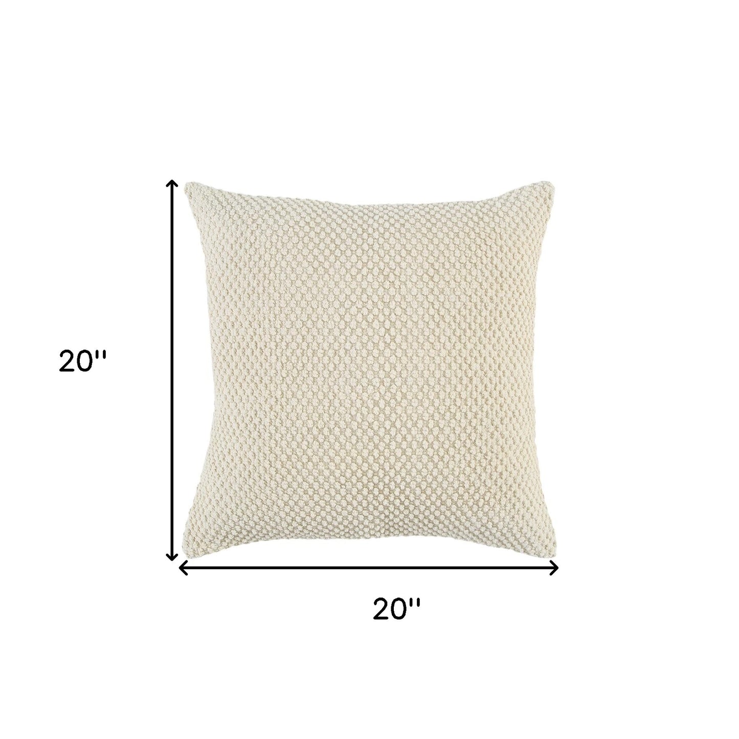 Natural Beige Nubby Textured Modern Pillow