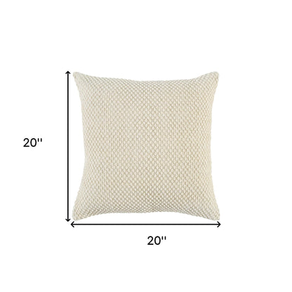 Natural Beige Nubby Textured Modern Pillow