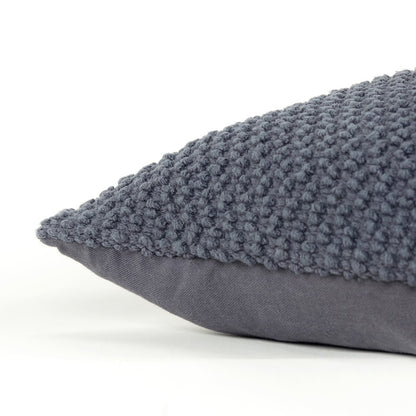 Dark Gray Nubby Textured Modern Pillow