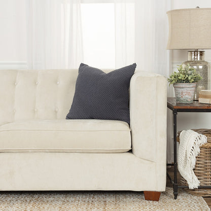 Dark Gray Nubby Textured Modern Pillow