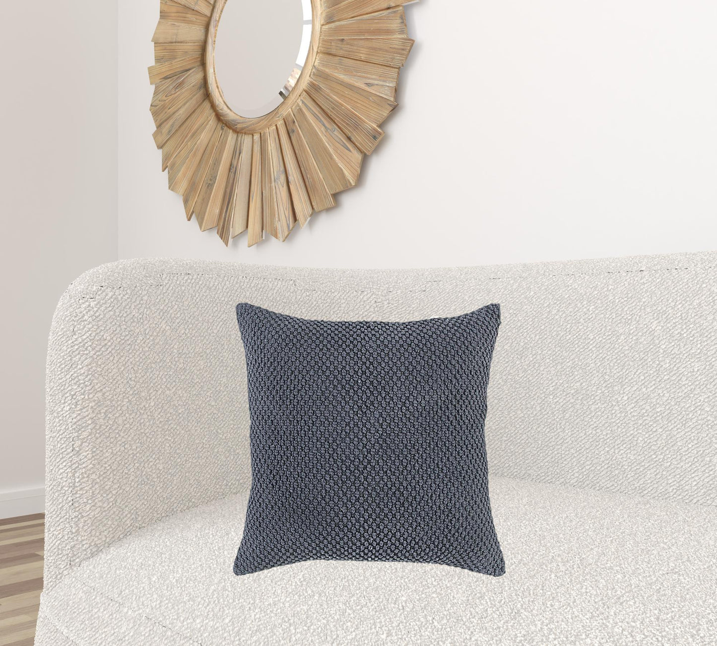 Dark Gray Nubby Textured Modern Pillow