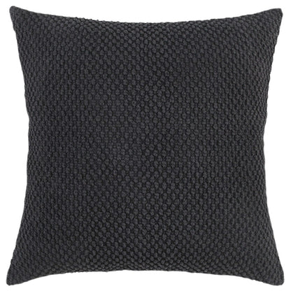 Black Nubby Textured Modern Pillow