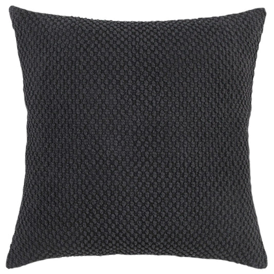 Black Nubby Textured Modern Pillow