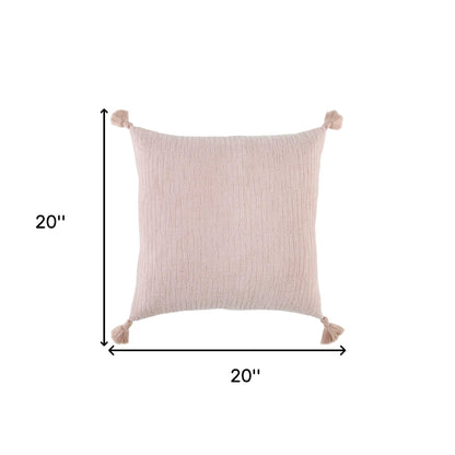 Blush Solid Tonal Abstract Stripe Pillow
