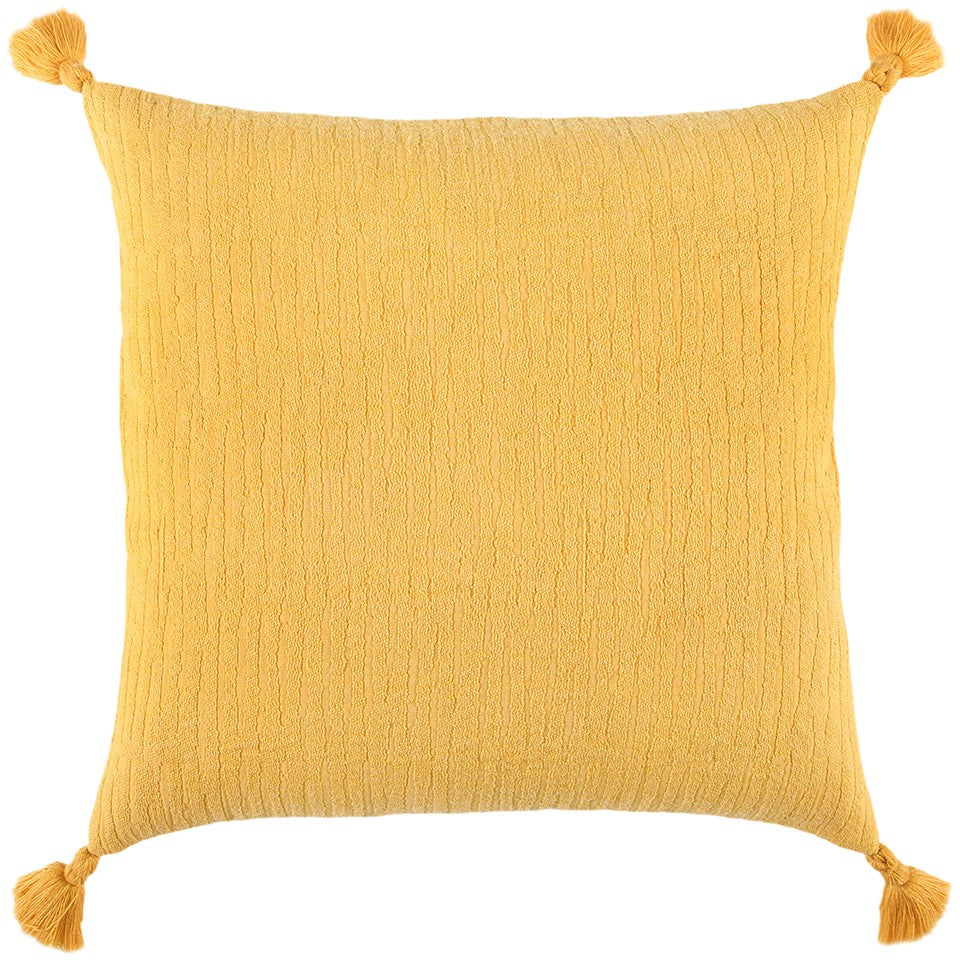 Gold Solid Tonal Abstract Stripe Pillow