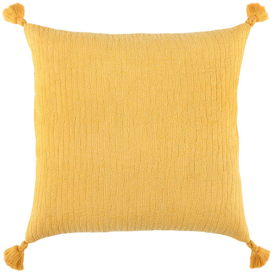Gold Solid Tonal Abstract Stripe Pillow