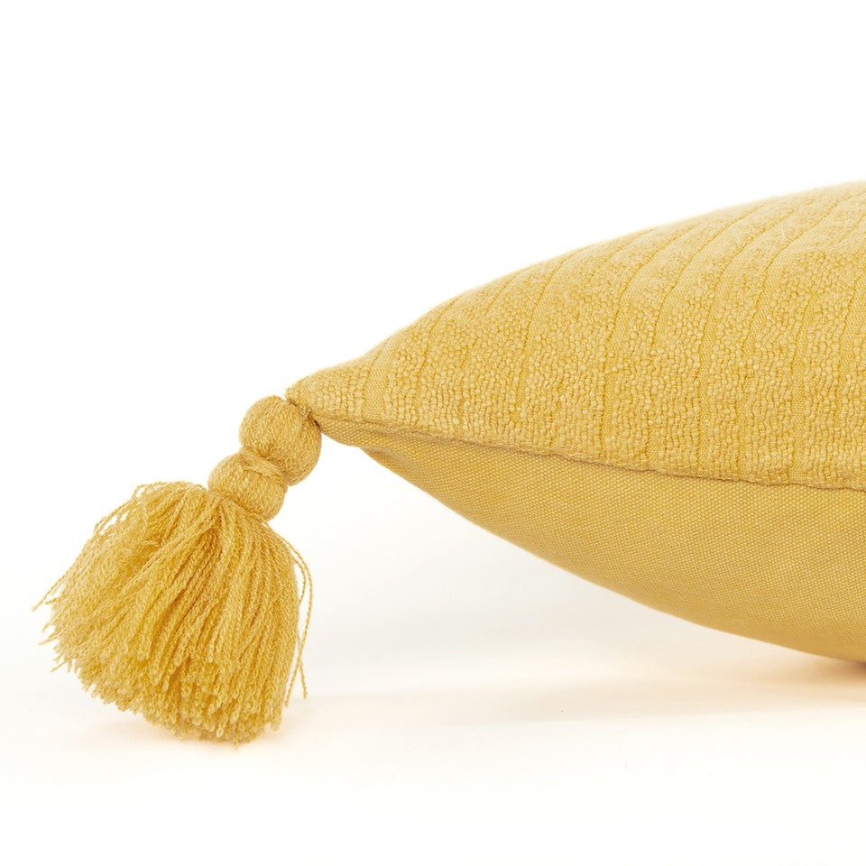 Gold Solid Tonal Abstract Stripe Pillow