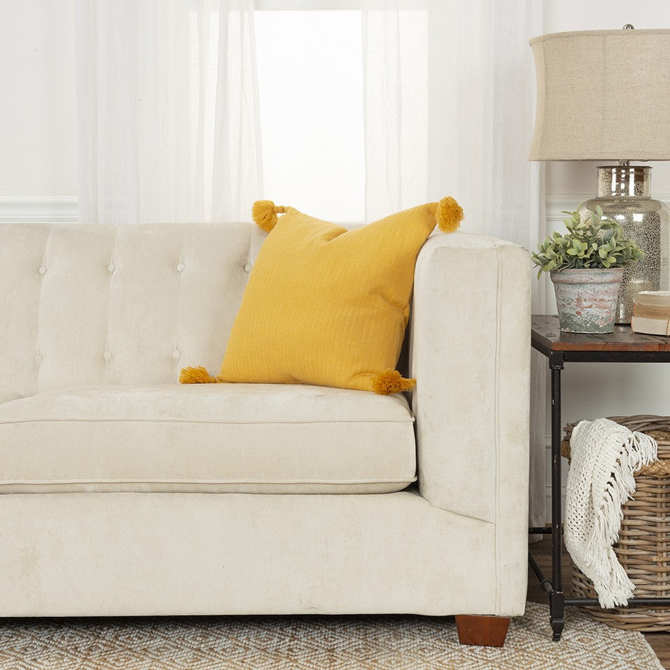 Gold Solid Tonal Abstract Stripe Pillow