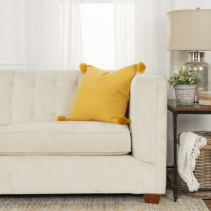 Gold Solid Tonal Abstract Stripe Pillow