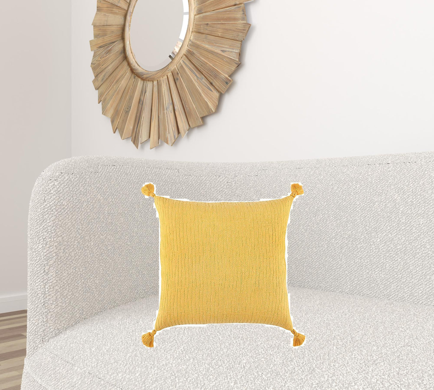 Gold Solid Tonal Abstract Stripe Pillow