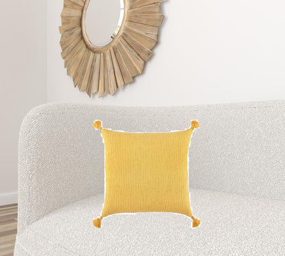 Gold Solid Tonal Abstract Stripe Pillow