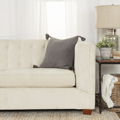 Gray Solid Tonal Abstract Stripe Pillow
