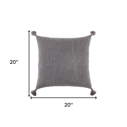 Gray Solid Tonal Abstract Stripe Pillow