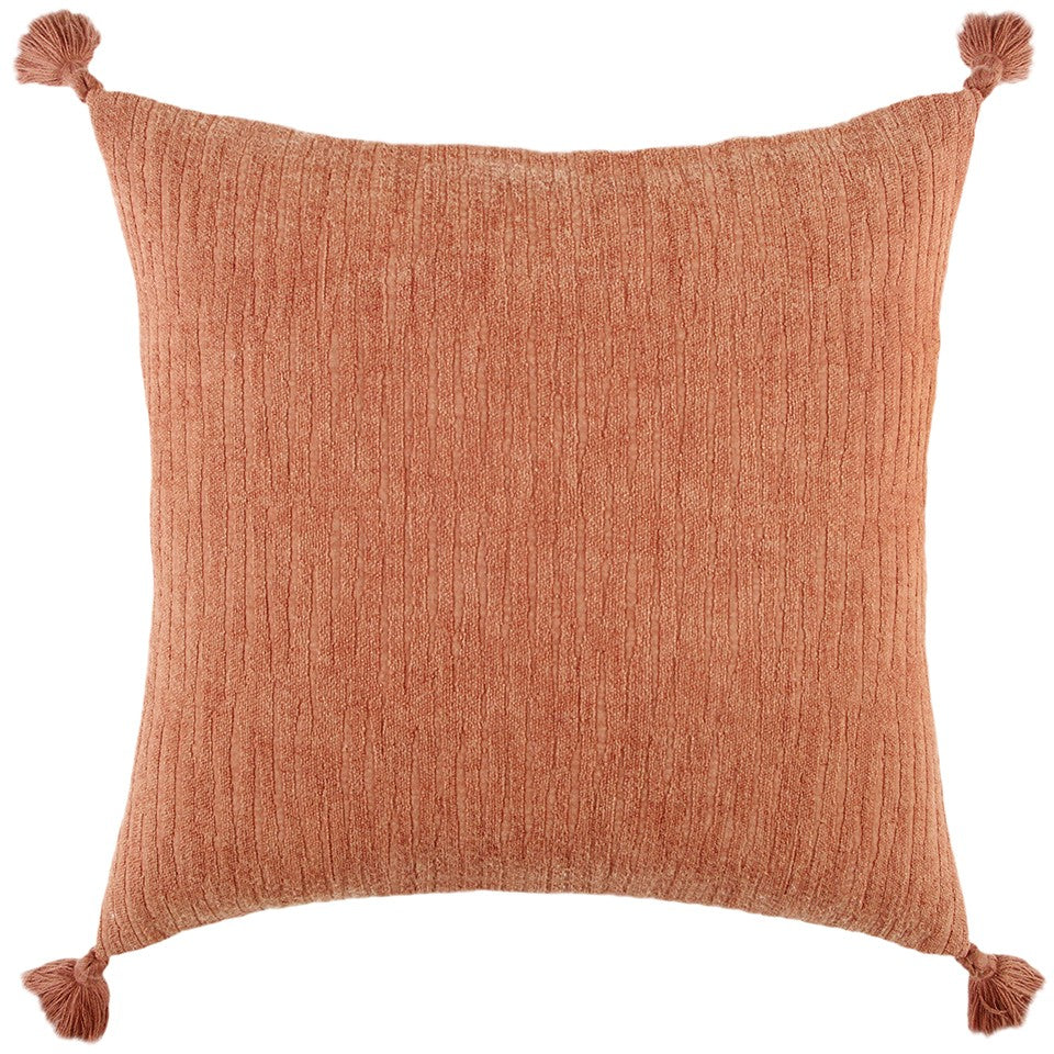 Terracotta Solid Tonal Abstract Stripe Pillow
