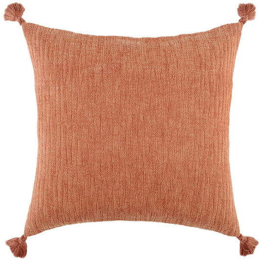 Terracotta Solid Tonal Abstract Stripe Pillow