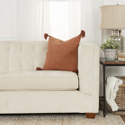 Terracotta Solid Tonal Abstract Stripe Pillow