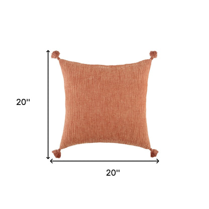 Terracotta Solid Tonal Abstract Stripe Pillow