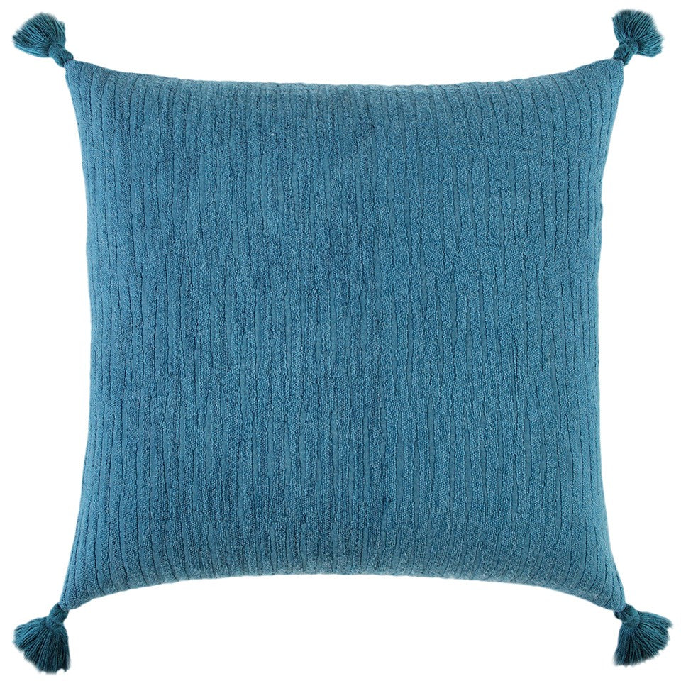 Teal Solid Tonal Abstract Stripe Pillow
